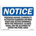 Signmission OSHA, Persons Having Currently Active Diarrhea, 24in X 18in Rigid Plastic, 18" W, 24" L, Landscape OS-NS-P-1824-L-17209
